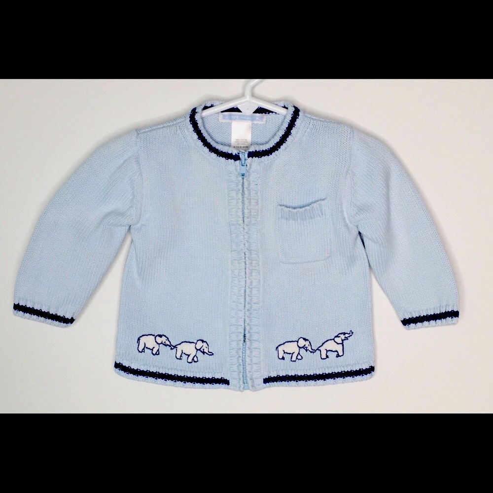 Gymboree Circus Elephant Full Zip Up Sweater 6-9mo